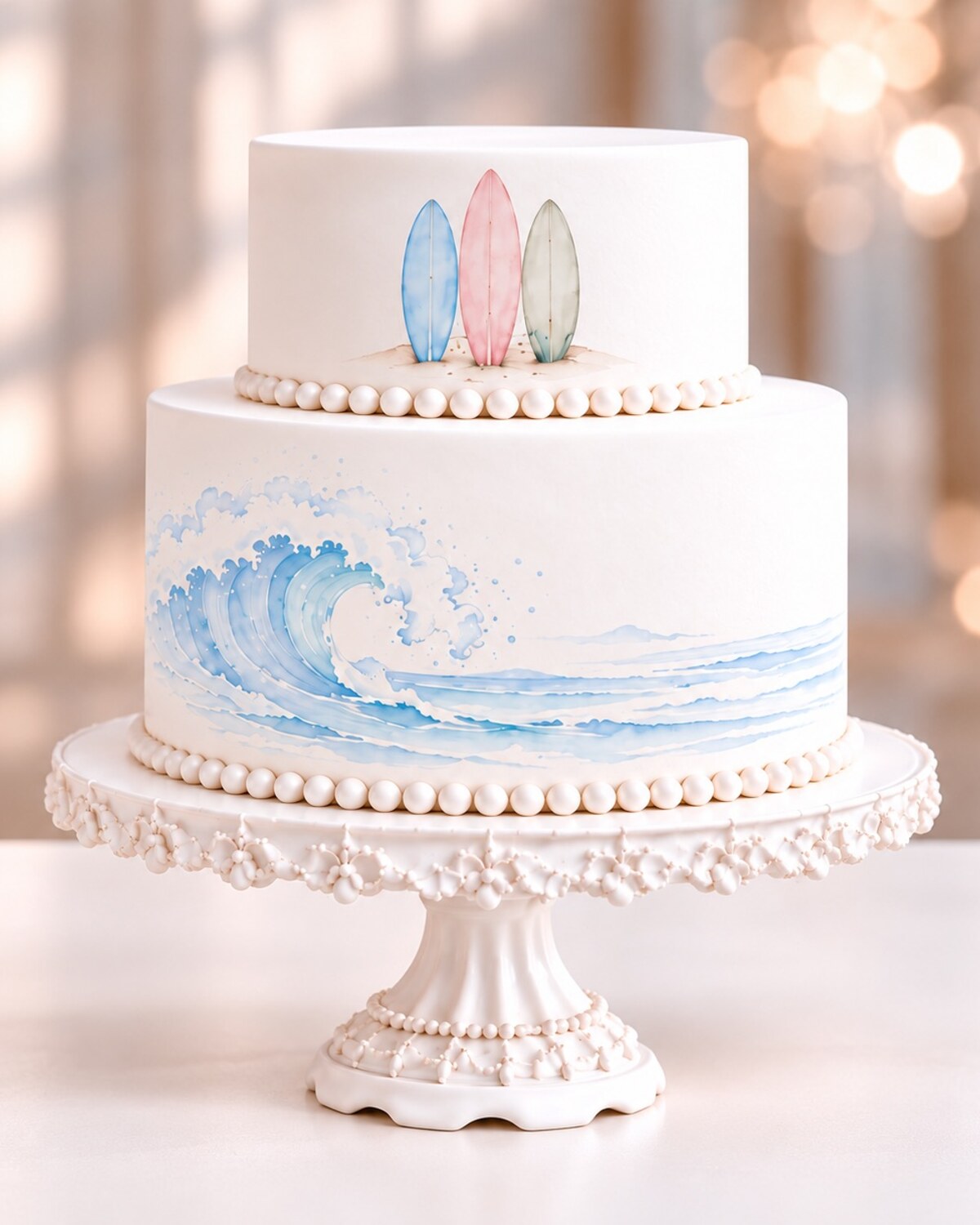 Surf — edible fondant design on a cake