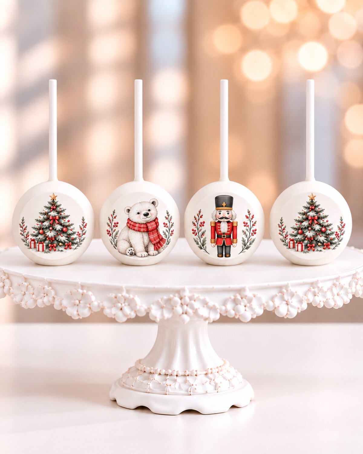 Christmas — edible fondant design on cakepops